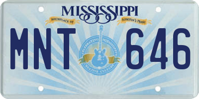 MS license plate MNT646