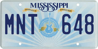 MS license plate MNT648