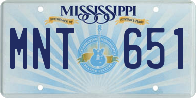 MS license plate MNT651