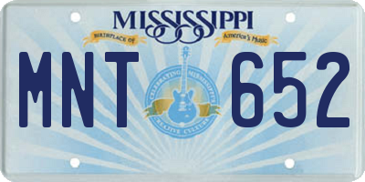 MS license plate MNT652