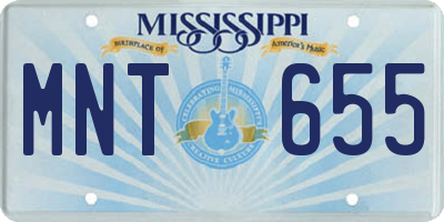 MS license plate MNT655