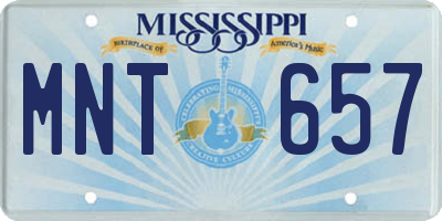 MS license plate MNT657