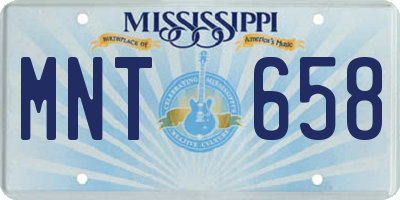 MS license plate MNT658