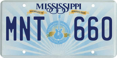 MS license plate MNT660