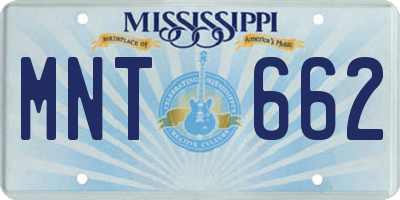MS license plate MNT662