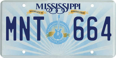 MS license plate MNT664