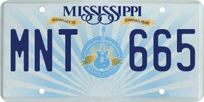 MS license plate MNT665