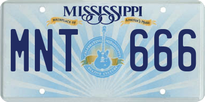 MS license plate MNT666