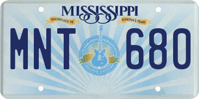 MS license plate MNT680