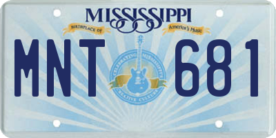 MS license plate MNT681