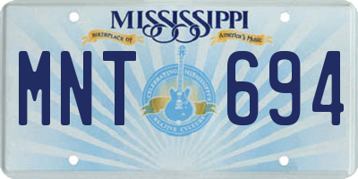 MS license plate MNT694