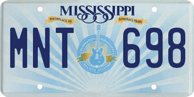MS license plate MNT698