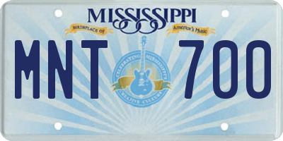 MS license plate MNT700