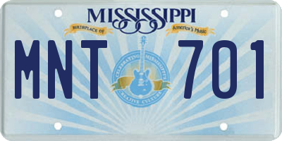 MS license plate MNT701