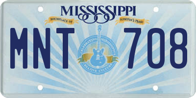 MS license plate MNT708