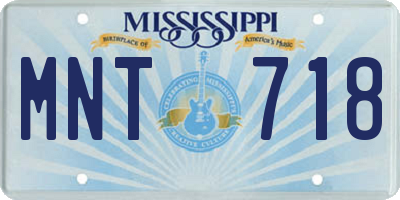 MS license plate MNT718