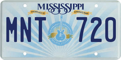 MS license plate MNT720