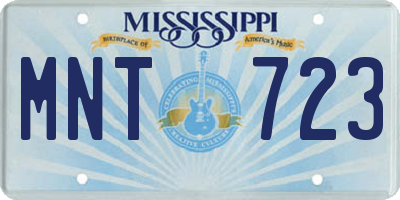 MS license plate MNT723