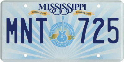 MS license plate MNT725