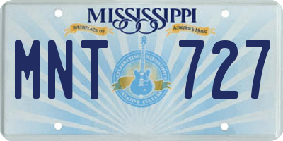 MS license plate MNT727
