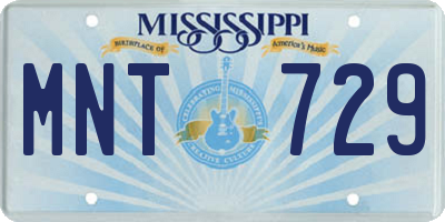 MS license plate MNT729