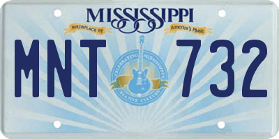 MS license plate MNT732