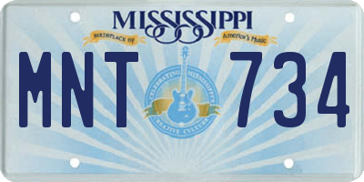 MS license plate MNT734