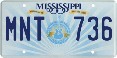 MS license plate MNT736