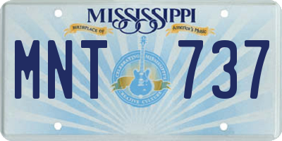 MS license plate MNT737