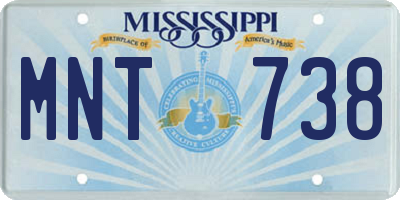 MS license plate MNT738