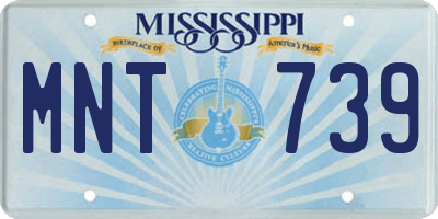 MS license plate MNT739