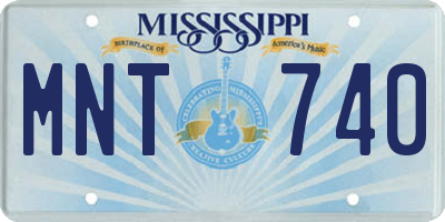 MS license plate MNT740