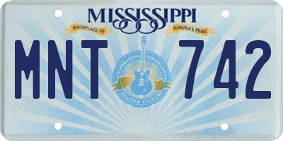 MS license plate MNT742