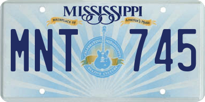 MS license plate MNT745