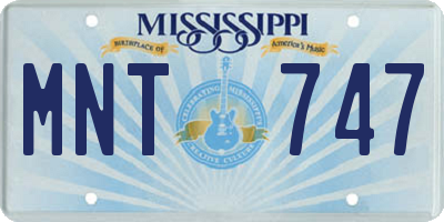 MS license plate MNT747