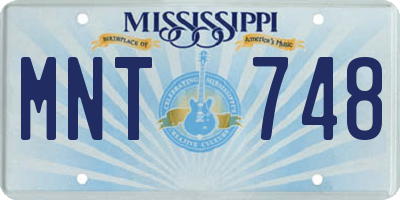 MS license plate MNT748