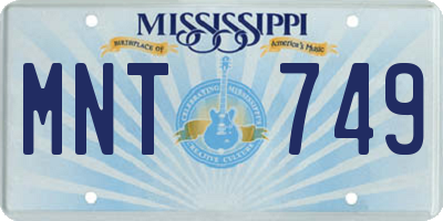 MS license plate MNT749