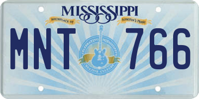 MS license plate MNT766