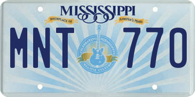 MS license plate MNT770