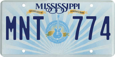 MS license plate MNT774