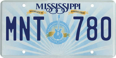 MS license plate MNT780