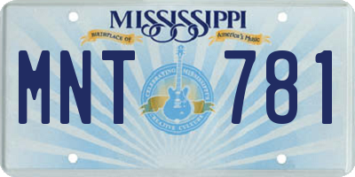 MS license plate MNT781