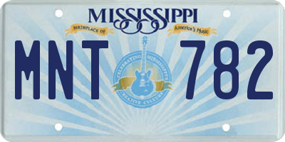 MS license plate MNT782