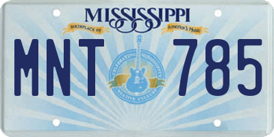 MS license plate MNT785