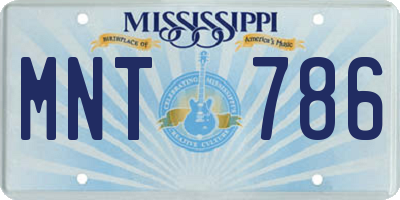 MS license plate MNT786