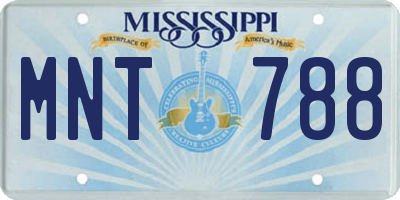 MS license plate MNT788