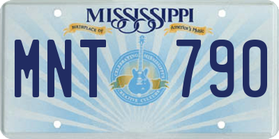 MS license plate MNT790