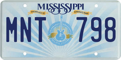 MS license plate MNT798