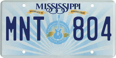 MS license plate MNT804