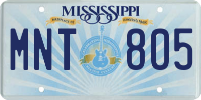MS license plate MNT805